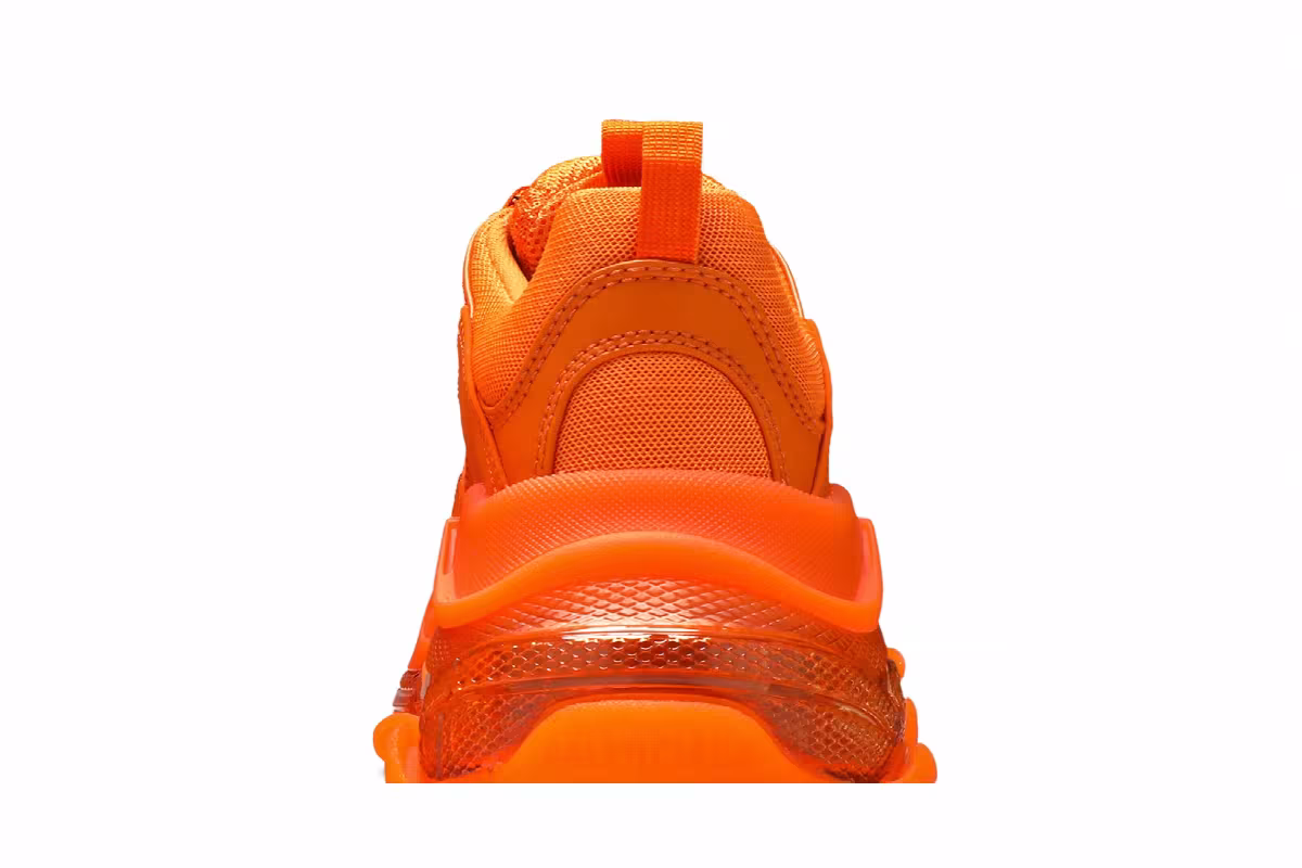 Balenciaga Women's Triple S Sneaker Clear Sole - Orange, view 8