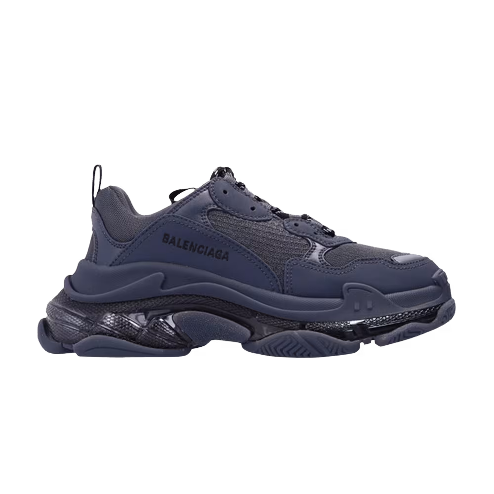 Balenciaga Women's Triple S Sneaker Clear Sole - Ombre Blue
