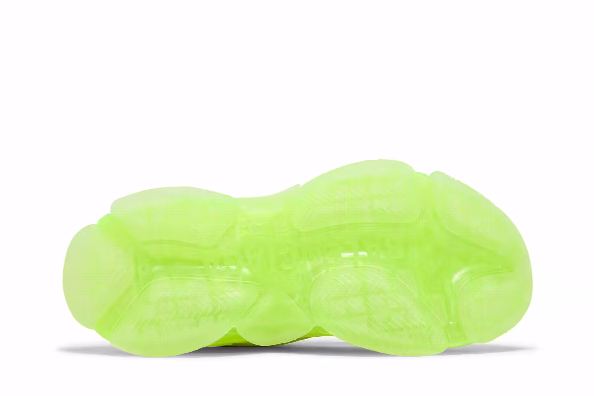 Balenciaga Women's Triple S Sneaker Clear Sole - White Fluo Yellow, view 5
