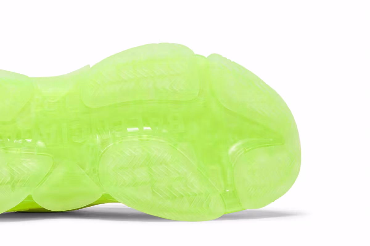 Balenciaga Women's Triple S Sneaker Clear Sole - White Fluo Yellow, view 6