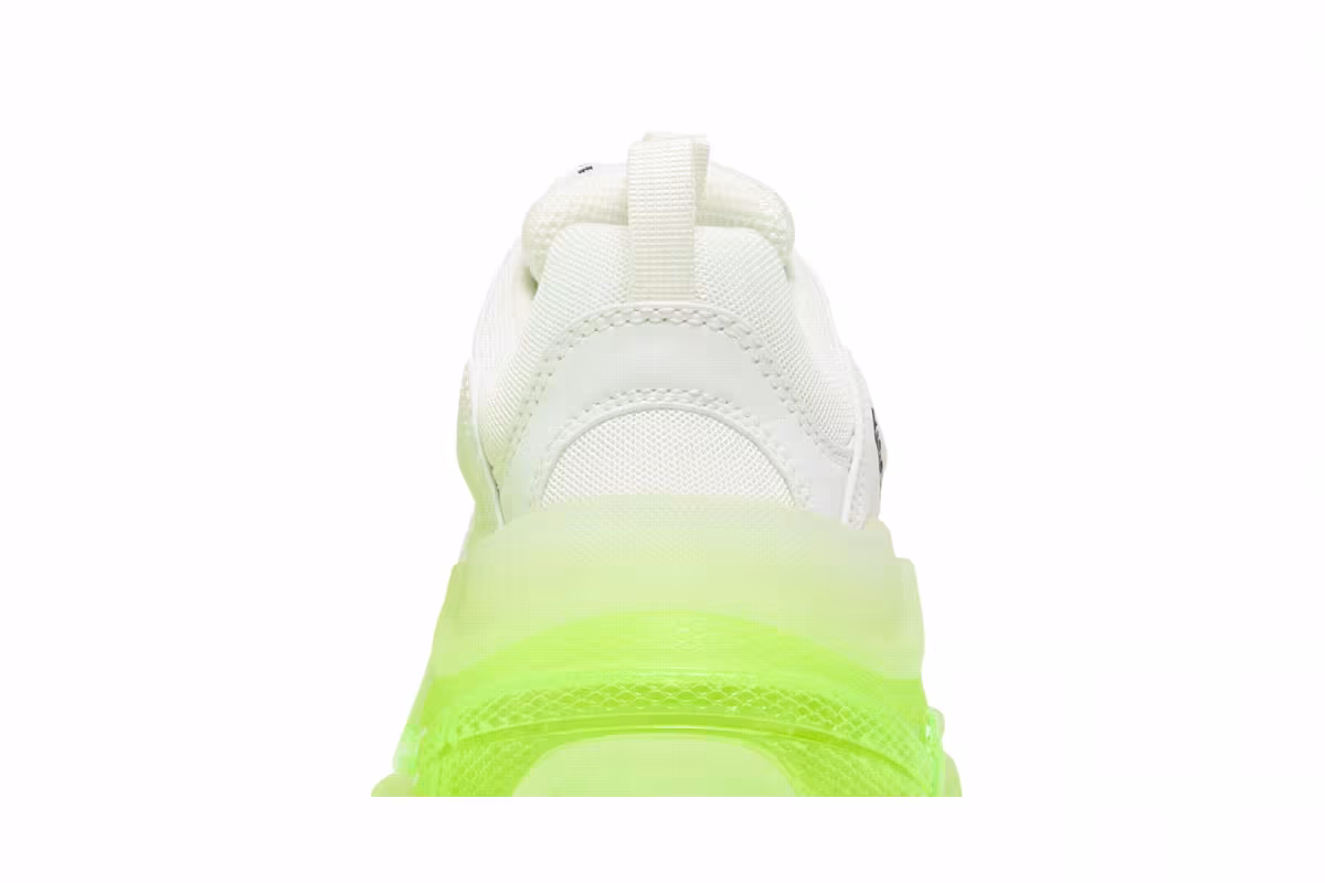 Balenciaga Women's Triple S Sneaker Clear Sole - White Fluo Yellow, view 8