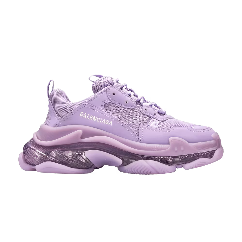 Balenciaga Women's Triple S Sneaker Clear Sole - Light Lilac