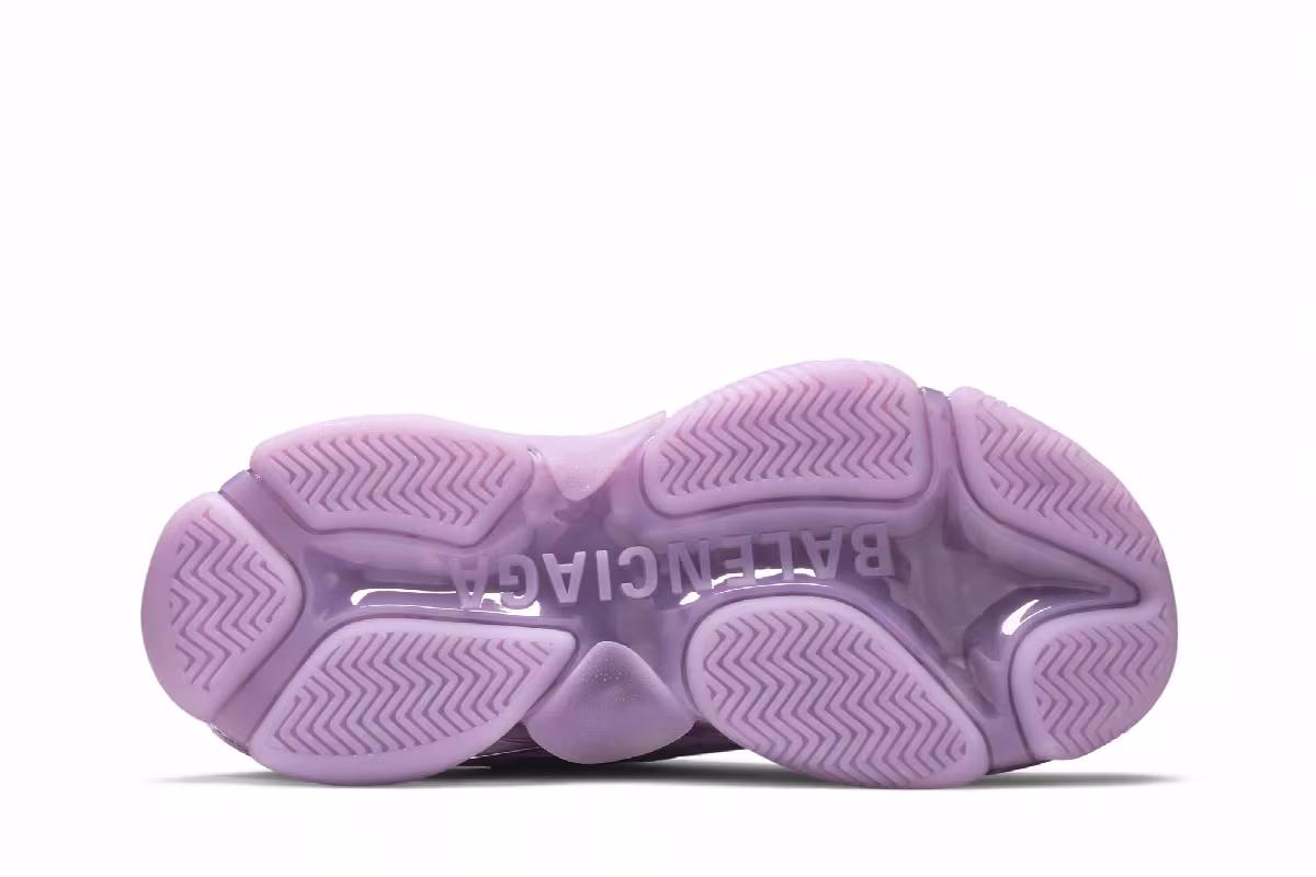 Balenciaga Women's Triple S Sneaker Clear Sole - Light Lilac, view 5