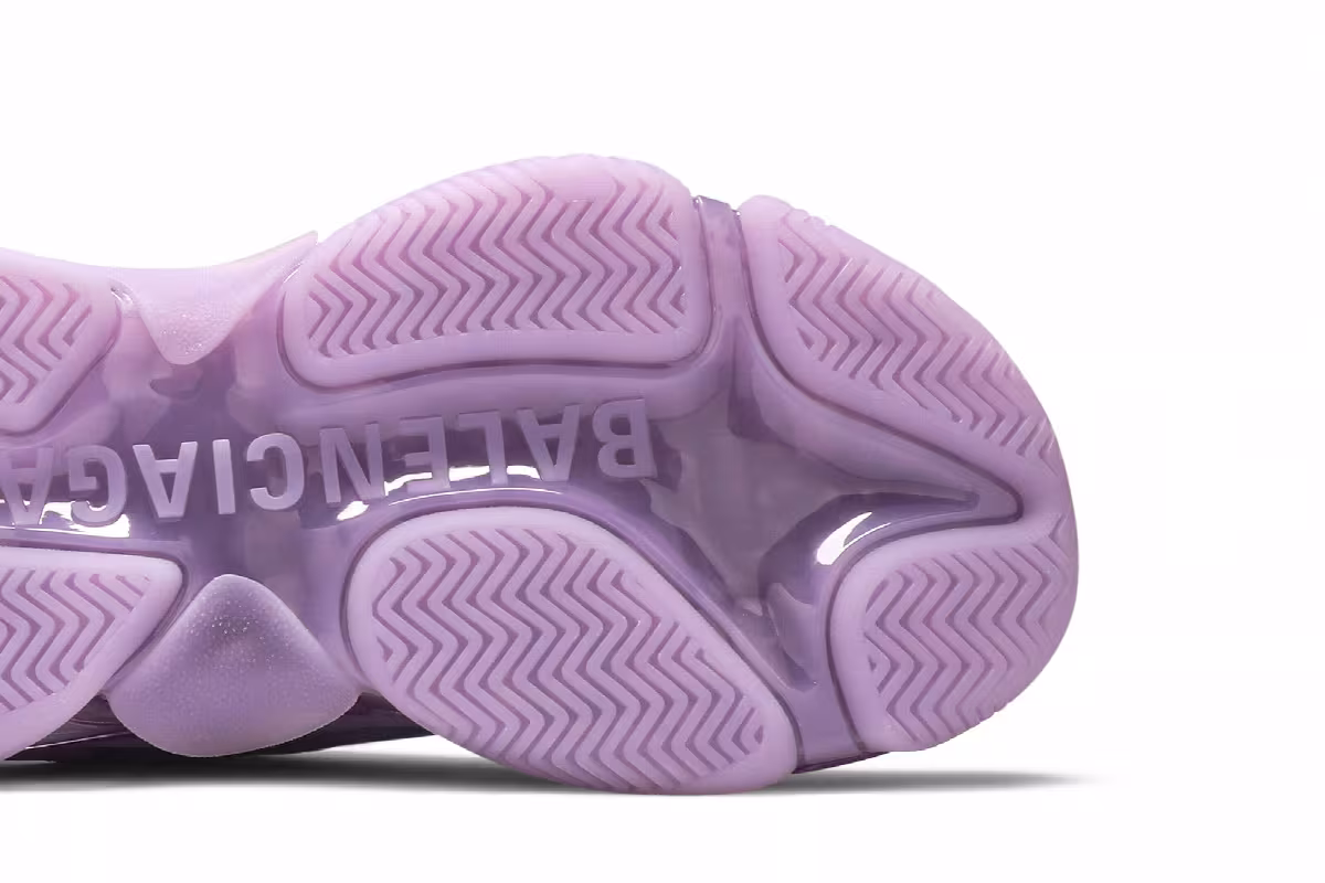 Balenciaga Women's Triple S Sneaker Clear Sole - Light Lilac, view 6