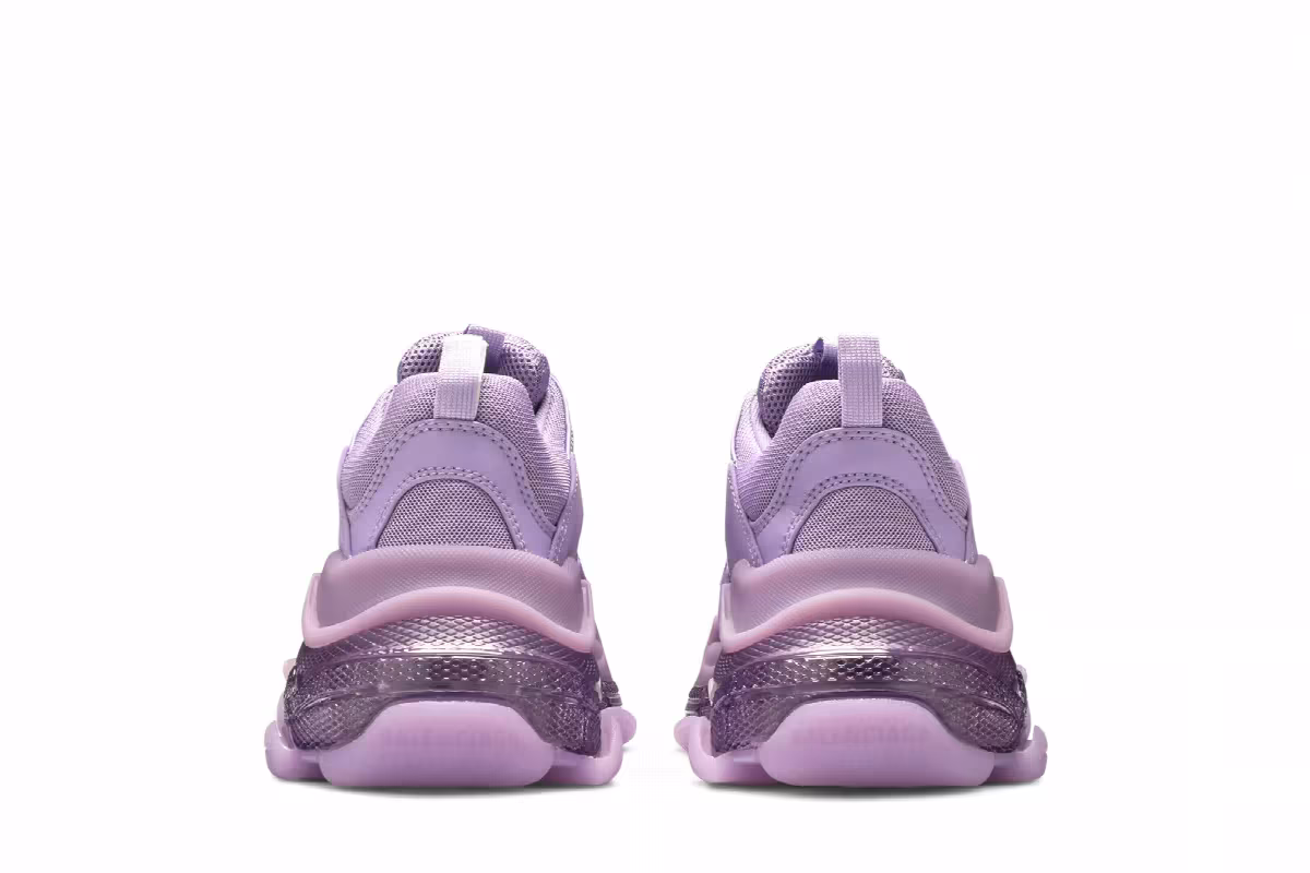 Balenciaga Women's Triple S Sneaker Clear Sole - Light Lilac, view 7