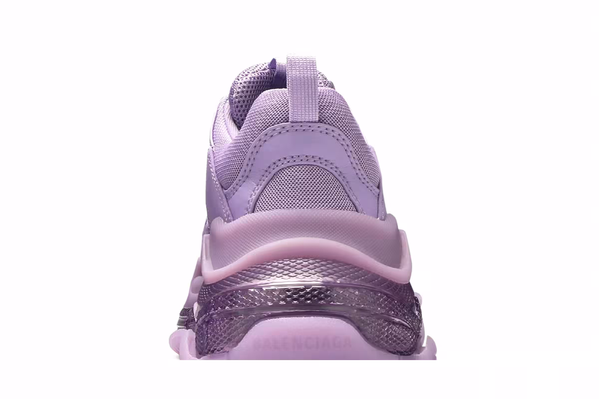Balenciaga Women's Triple S Sneaker Clear Sole - Light Lilac, view 8
