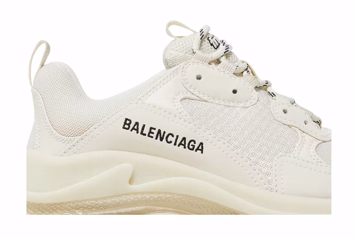 Balenciaga Women's Triple S Sneaker Clear Sole - Eggshell, view 3