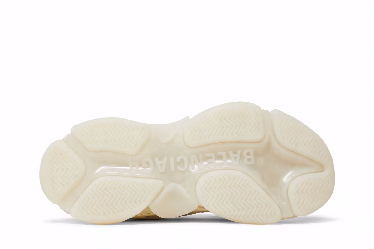 Balenciaga Women's Triple S Sneaker Clear Sole - Eggshell, view 5