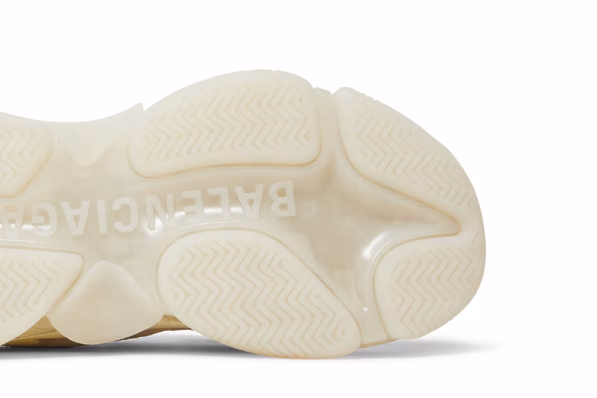 Balenciaga Women's Triple S Sneaker Clear Sole - Eggshell, view 6