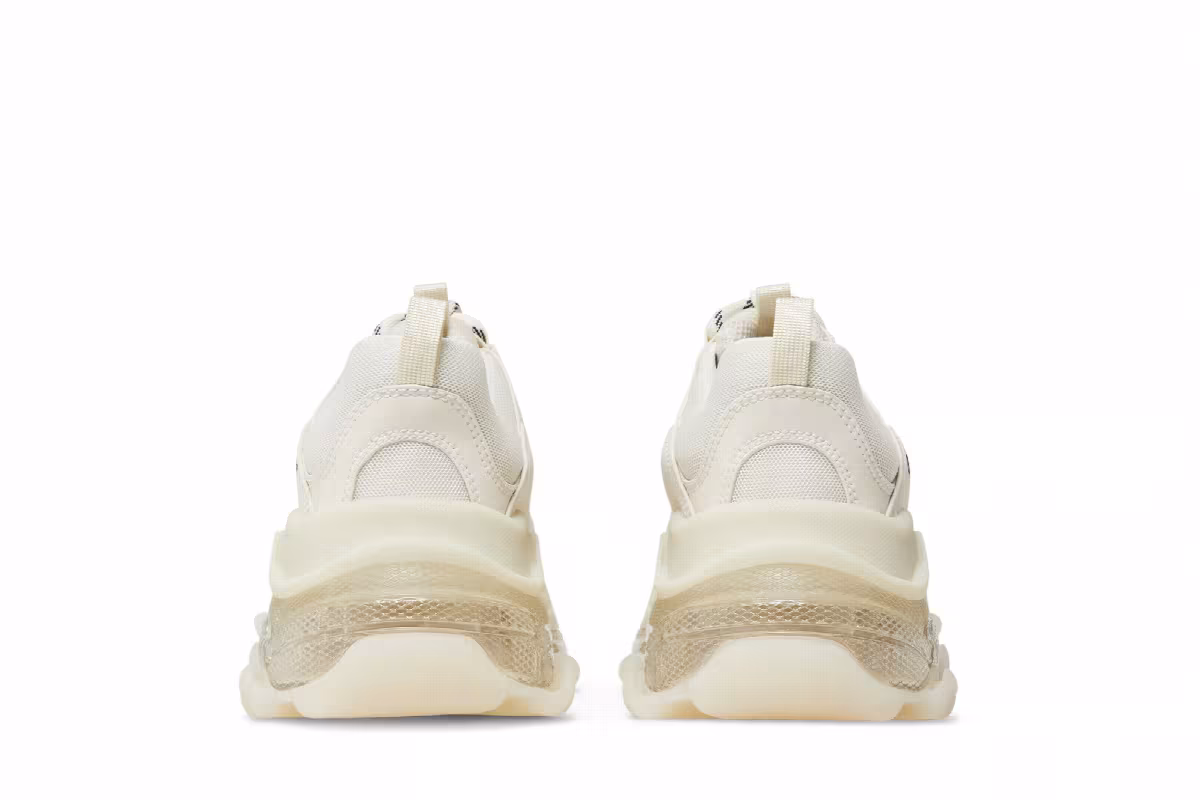 Balenciaga Women's Triple S Sneaker Clear Sole - Eggshell, view 7