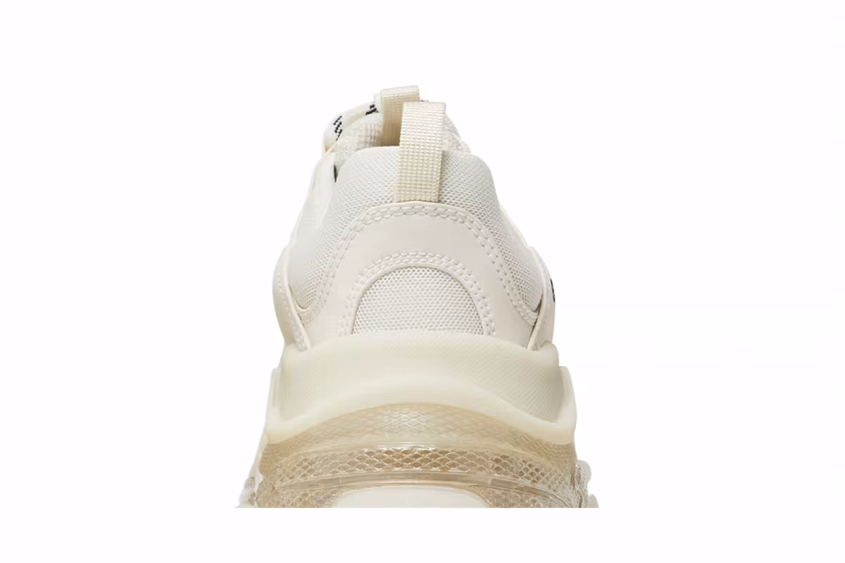 Balenciaga Women's Triple S Sneaker Clear Sole - Eggshell, view 8