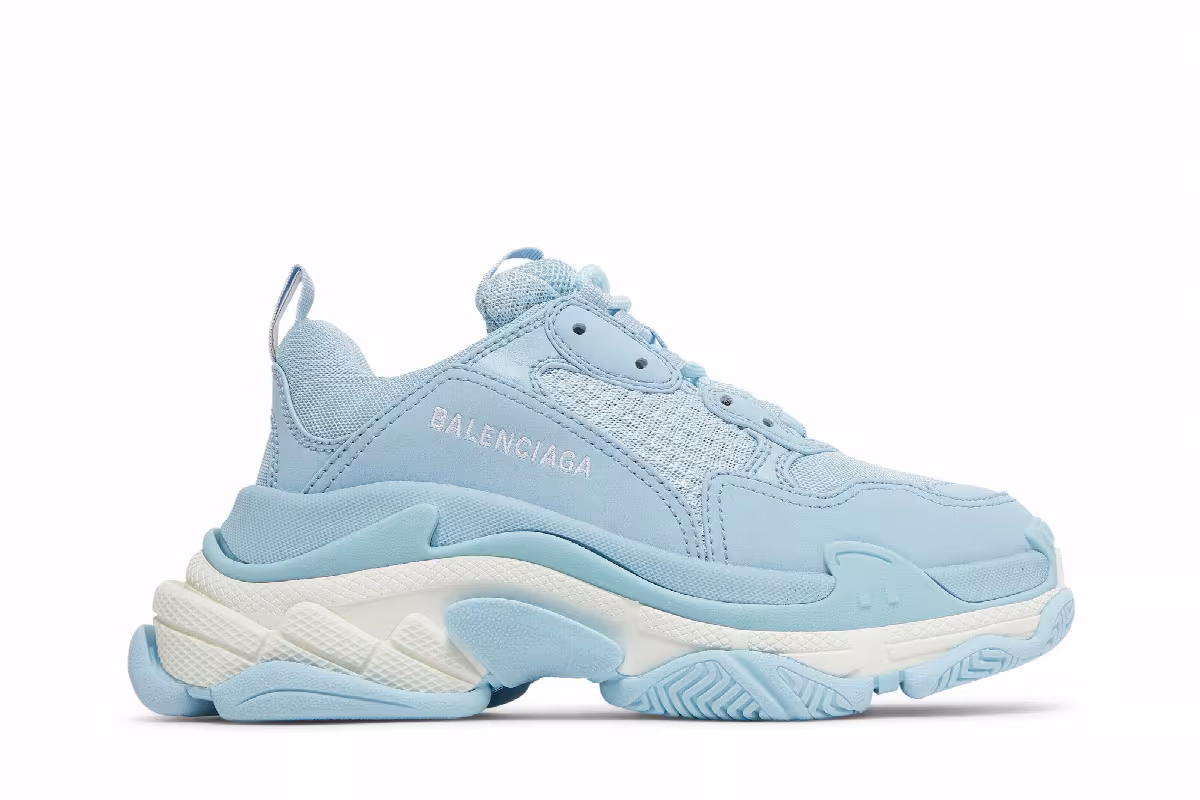 Balenciaga Women's Triple S Sneaker Light Blue, view 2