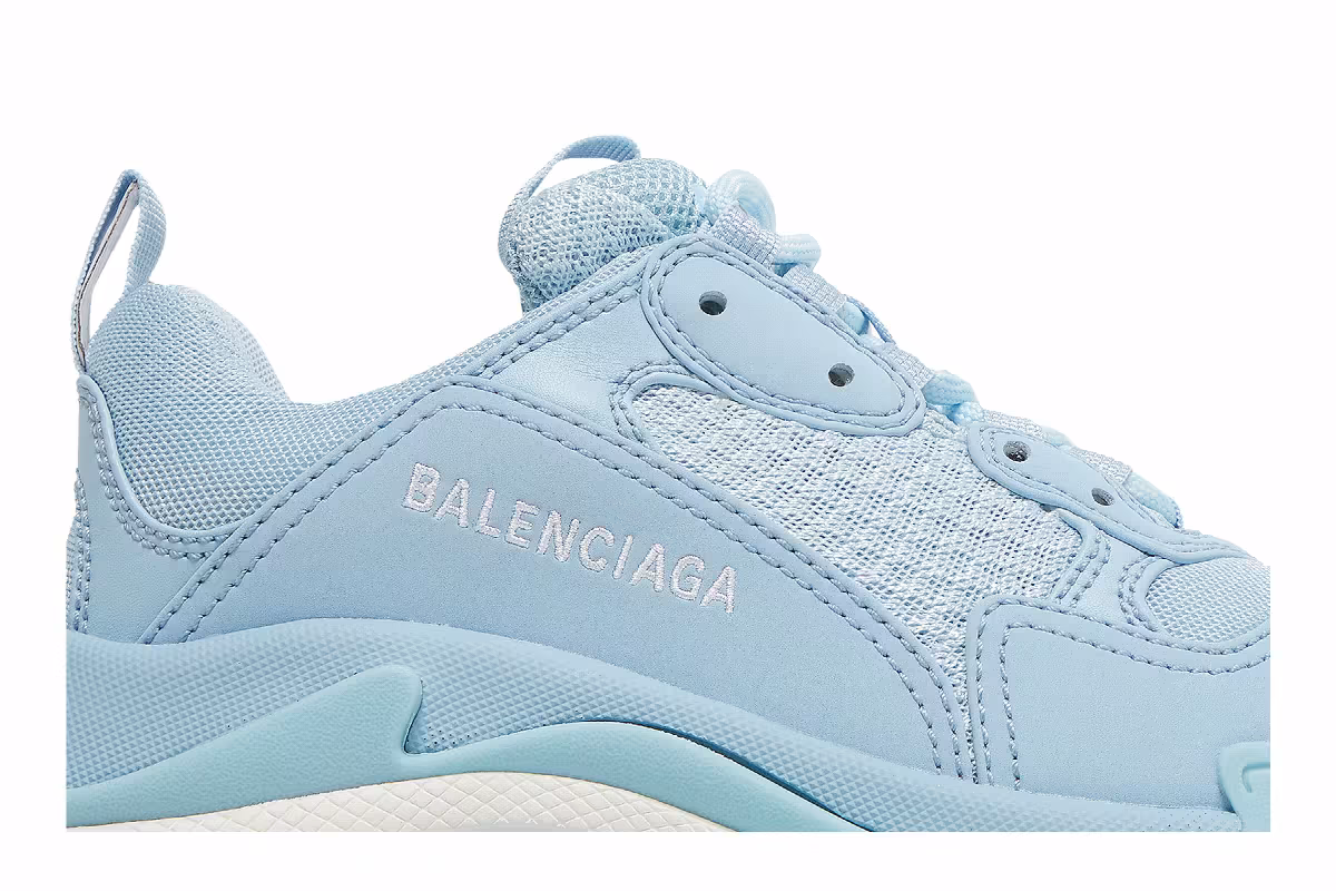 Balenciaga Women's Triple S Sneaker Light Blue, view 3