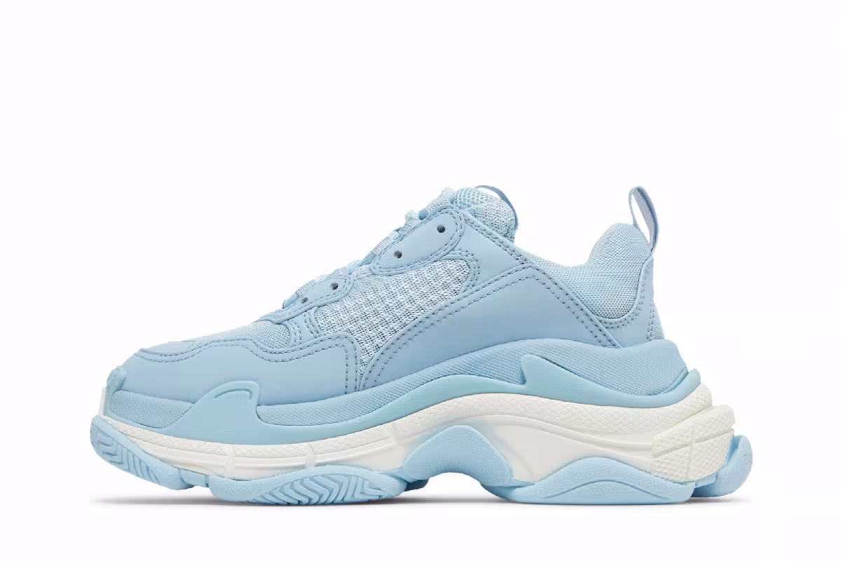 Balenciaga Women's Triple S Sneaker Light Blue, view 4