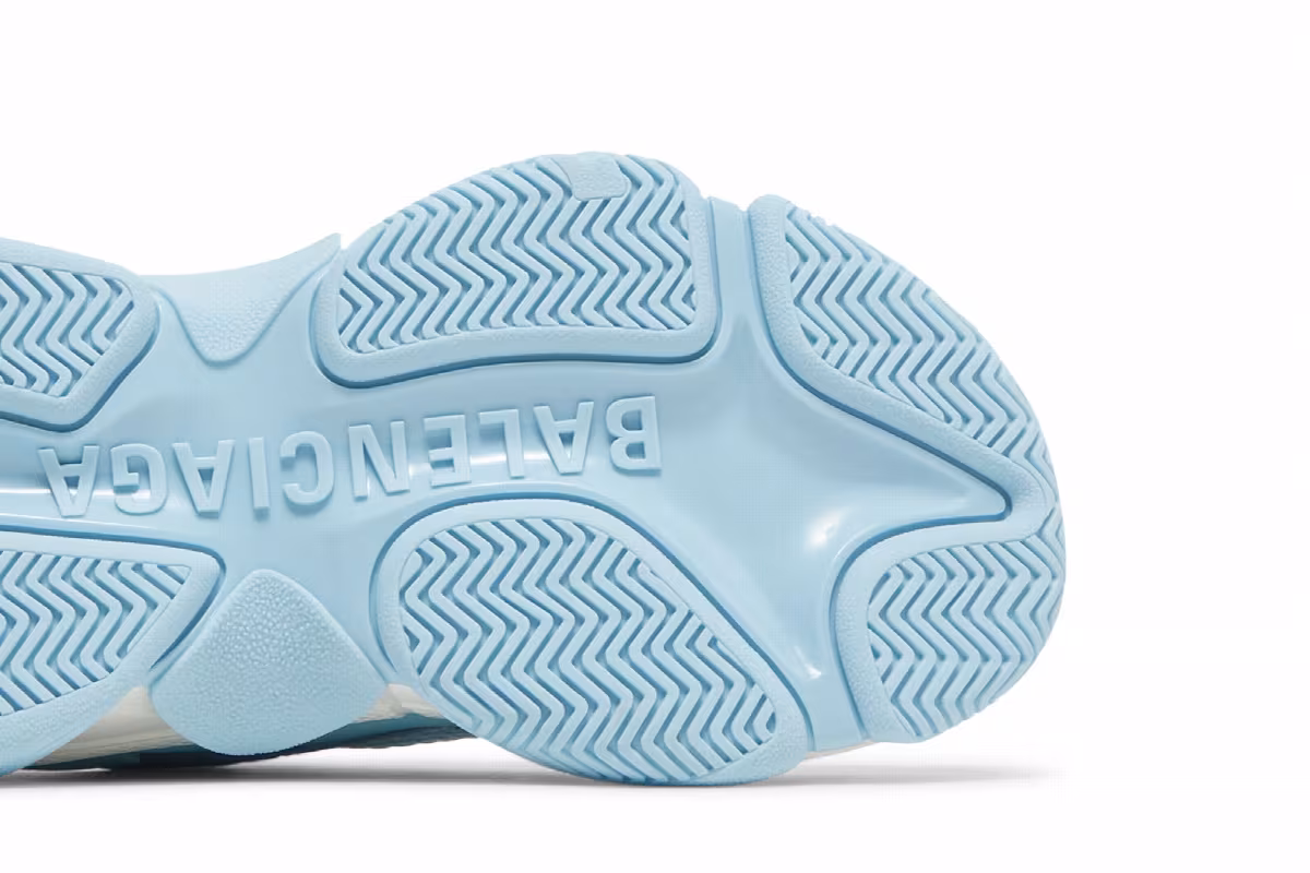 Balenciaga Women's Triple S Sneaker Light Blue, view 6
