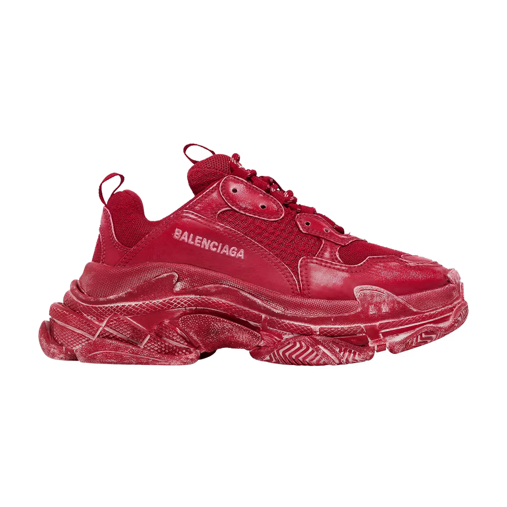 Balenciaga Women's Triple S Sneaker Dark Red