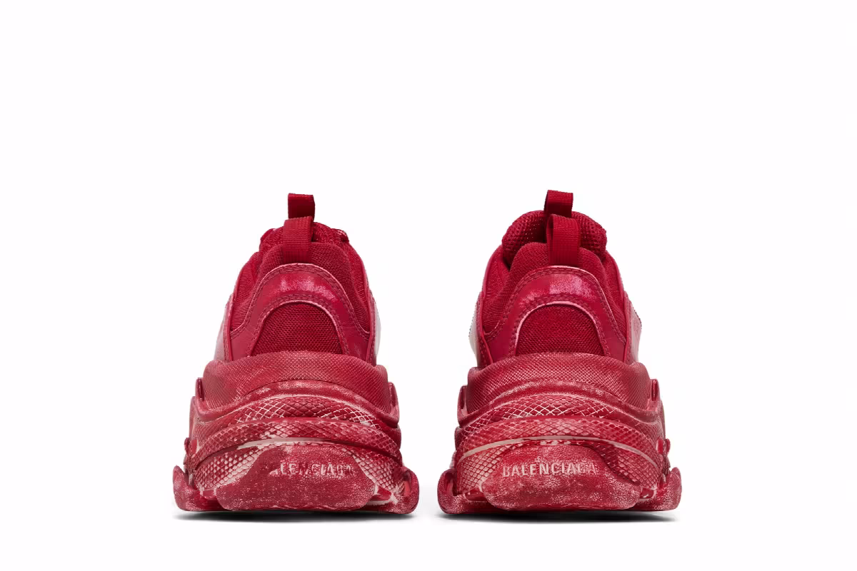 Balenciaga Women's Triple S Sneaker Dark Red, view 7