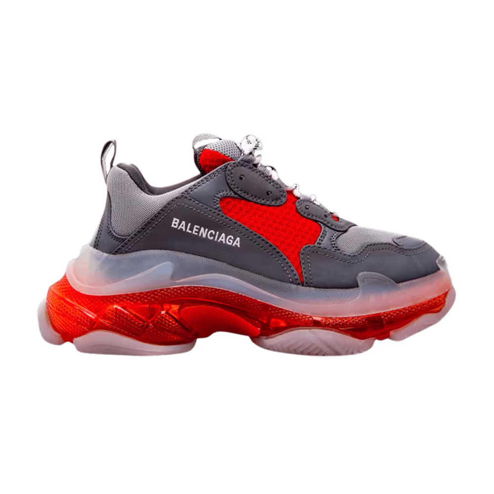 Balenciaga Triple S Sneaker Clear Sole - Grey Red