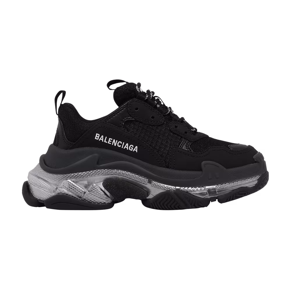 Balenciaga Women's Triple S Sneaker Black Iridescent