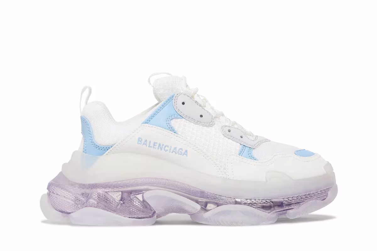 Balenciaga Women's Triple S Clear Sole - Light Blue Purple, view 2