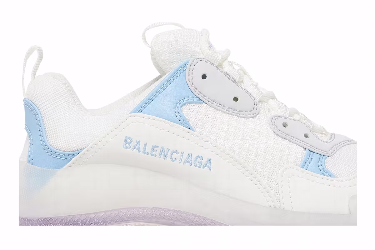 Balenciaga Women's Triple S Clear Sole - Light Blue Purple, view 3