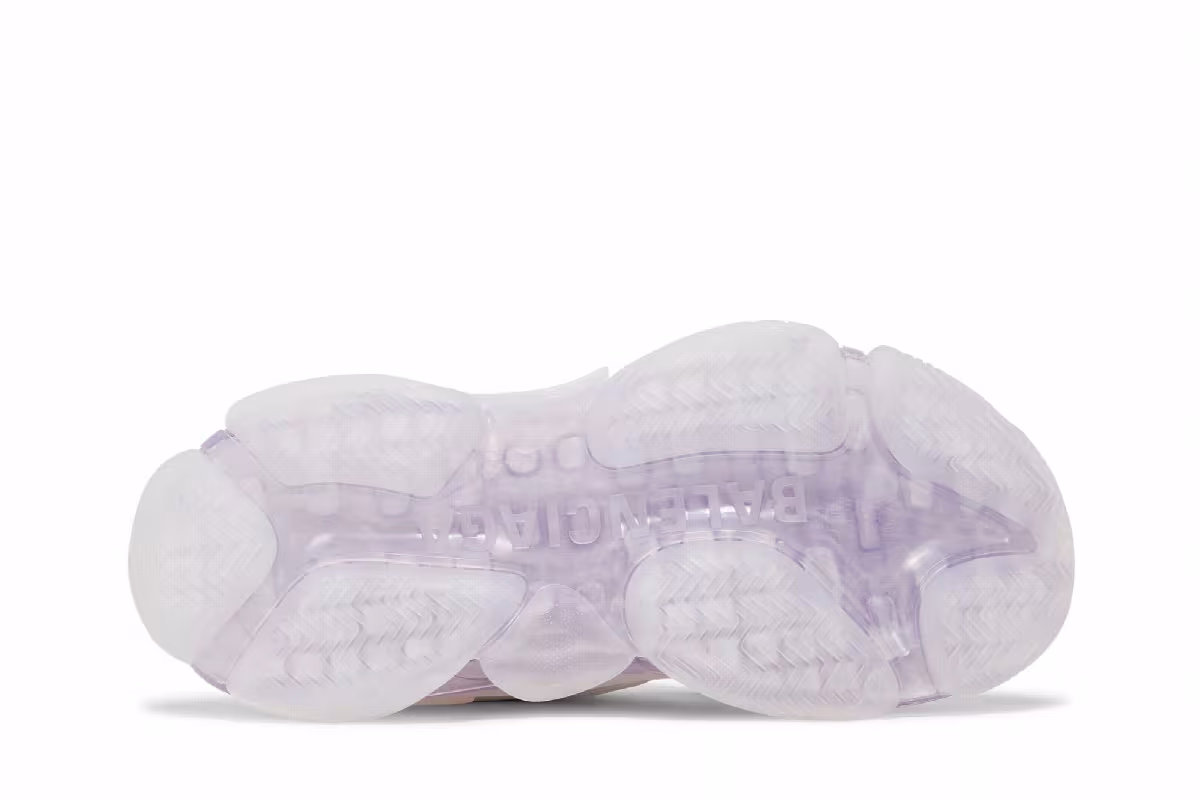 Balenciaga Women's Triple S Clear Sole - Light Blue Purple, view 5