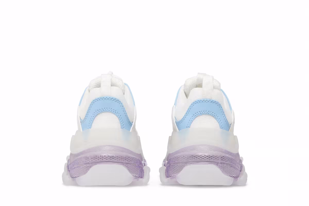 Balenciaga Women's Triple S Clear Sole - Light Blue Purple, view 7