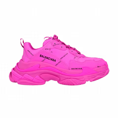 Balenciaga Wmns Triple S Sneaker 'All Over Logo - Fuchsia'