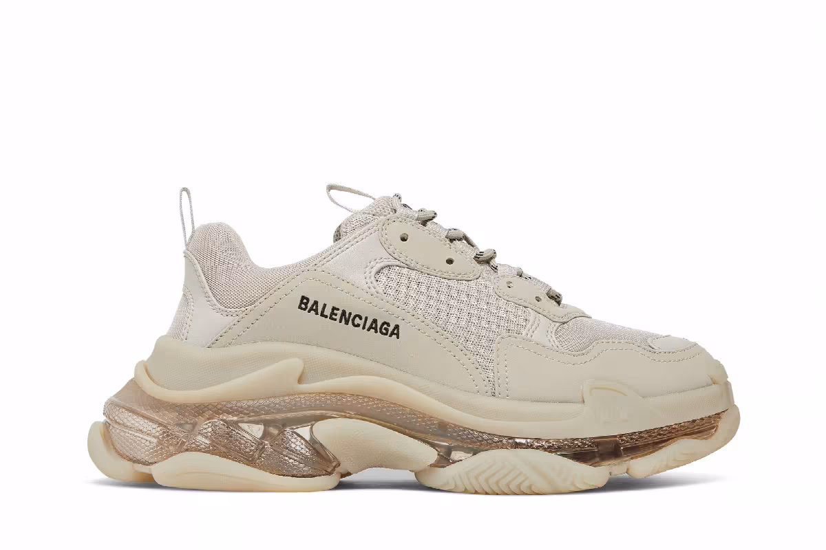 Balenciaga Women's Triple S Sneaker Clear Sole - Beige, view 2