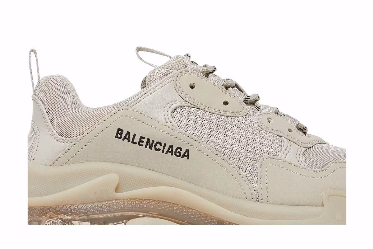 Balenciaga Women's Triple S Sneaker Clear Sole - Beige, view 3