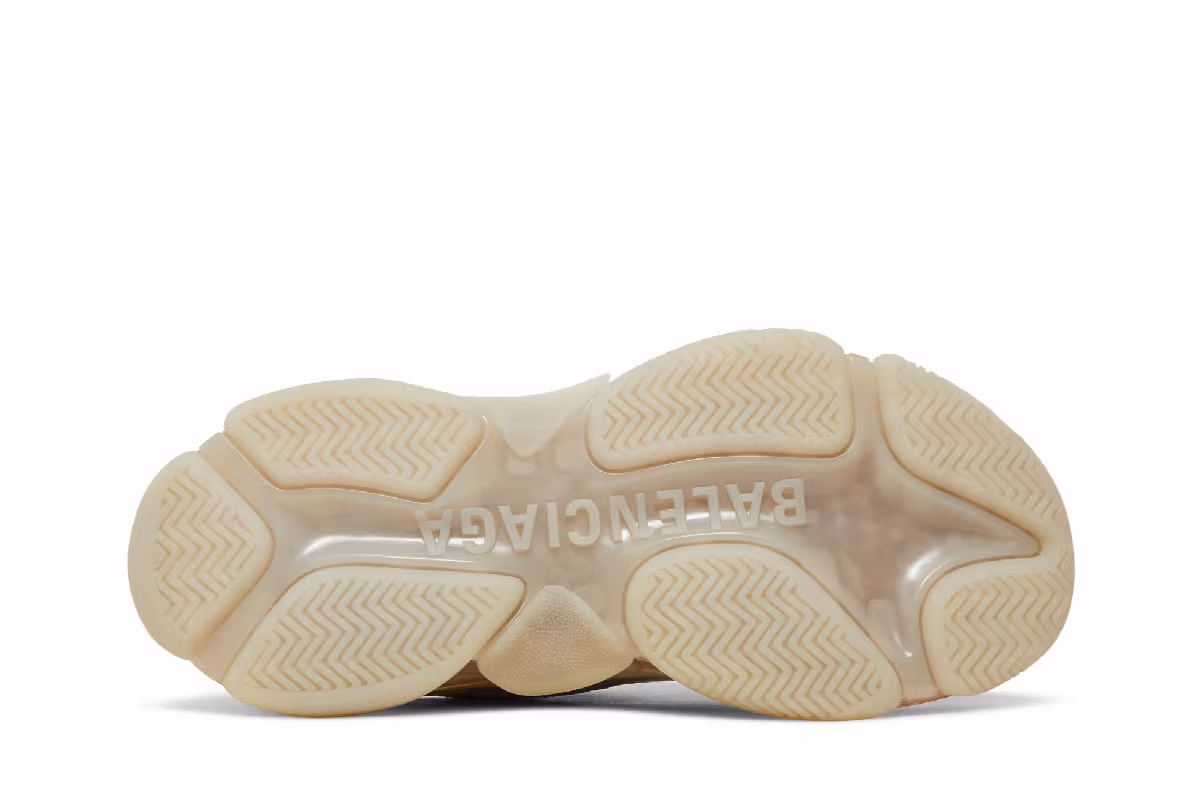 Balenciaga Women's Triple S Sneaker Clear Sole - Beige, view 5