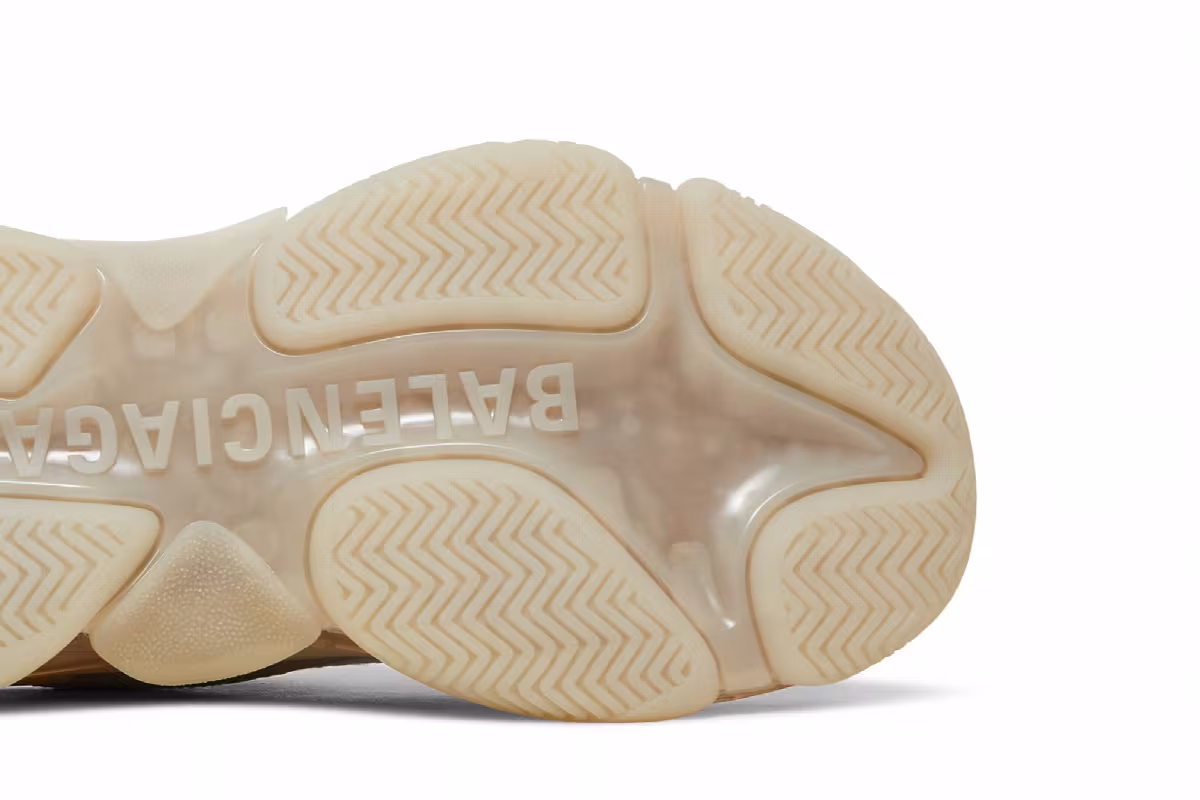 Balenciaga Women's Triple S Sneaker Clear Sole - Beige, view 6