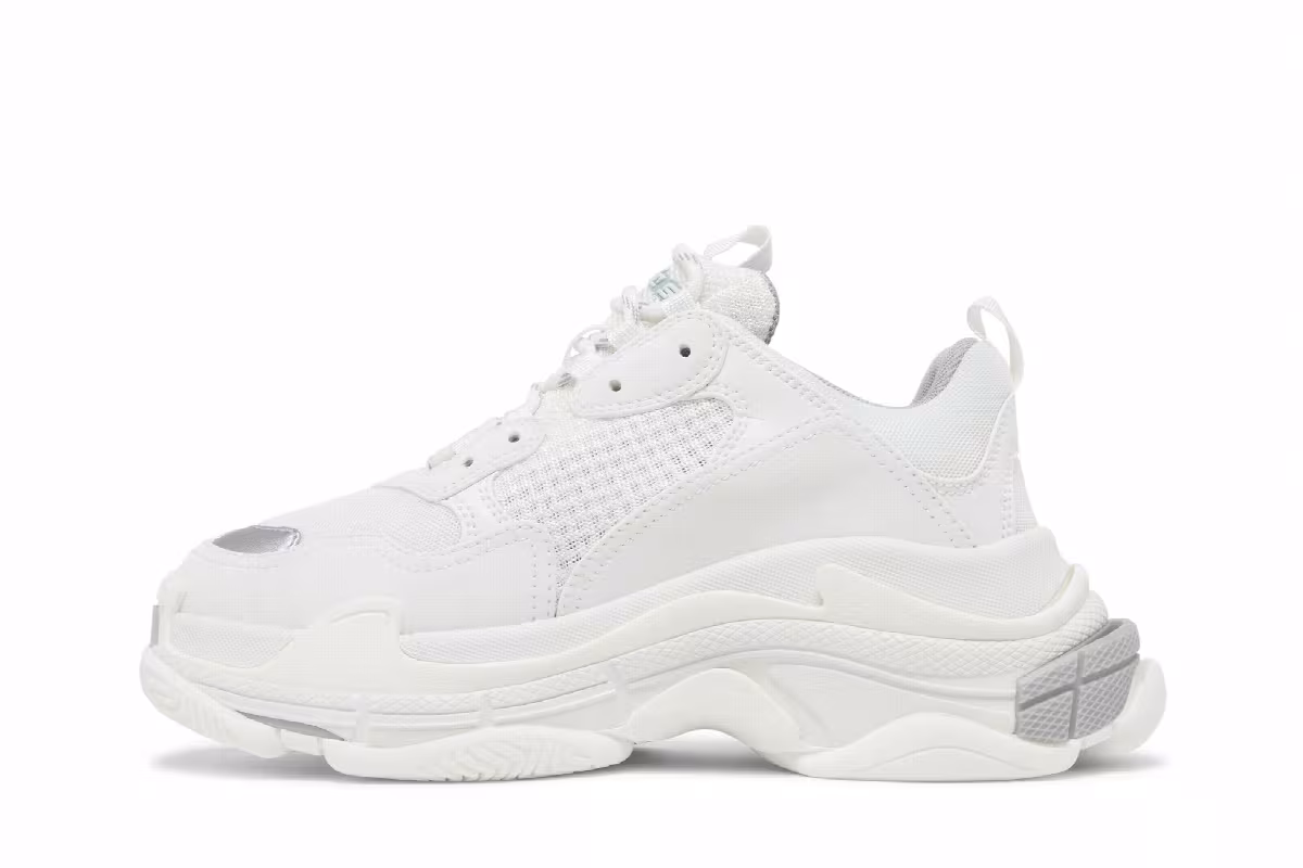 Balenciaga Women's Triple S Sneaker White, view 4