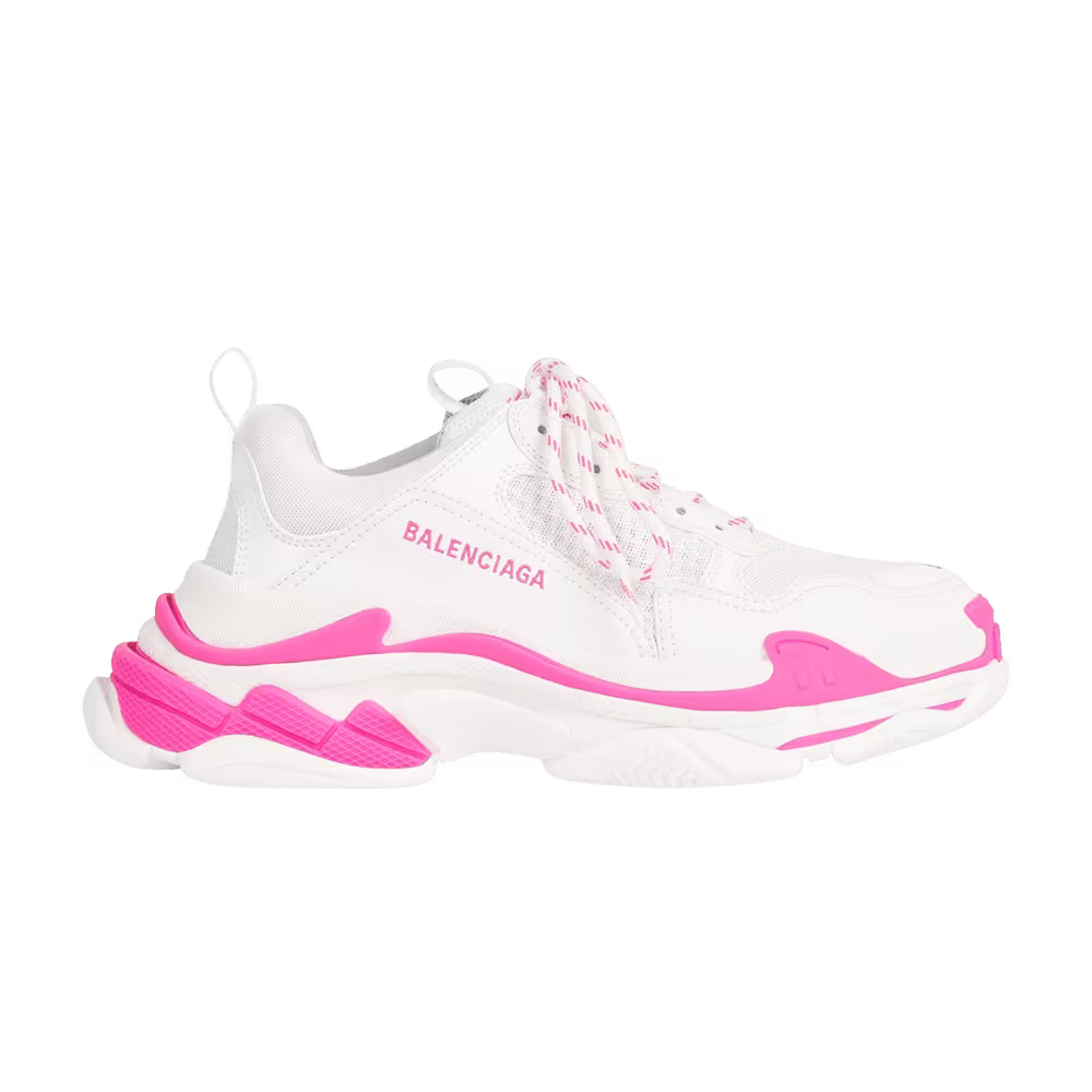 Balenciaga Women's Triple S Sneaker White Fluo Pink