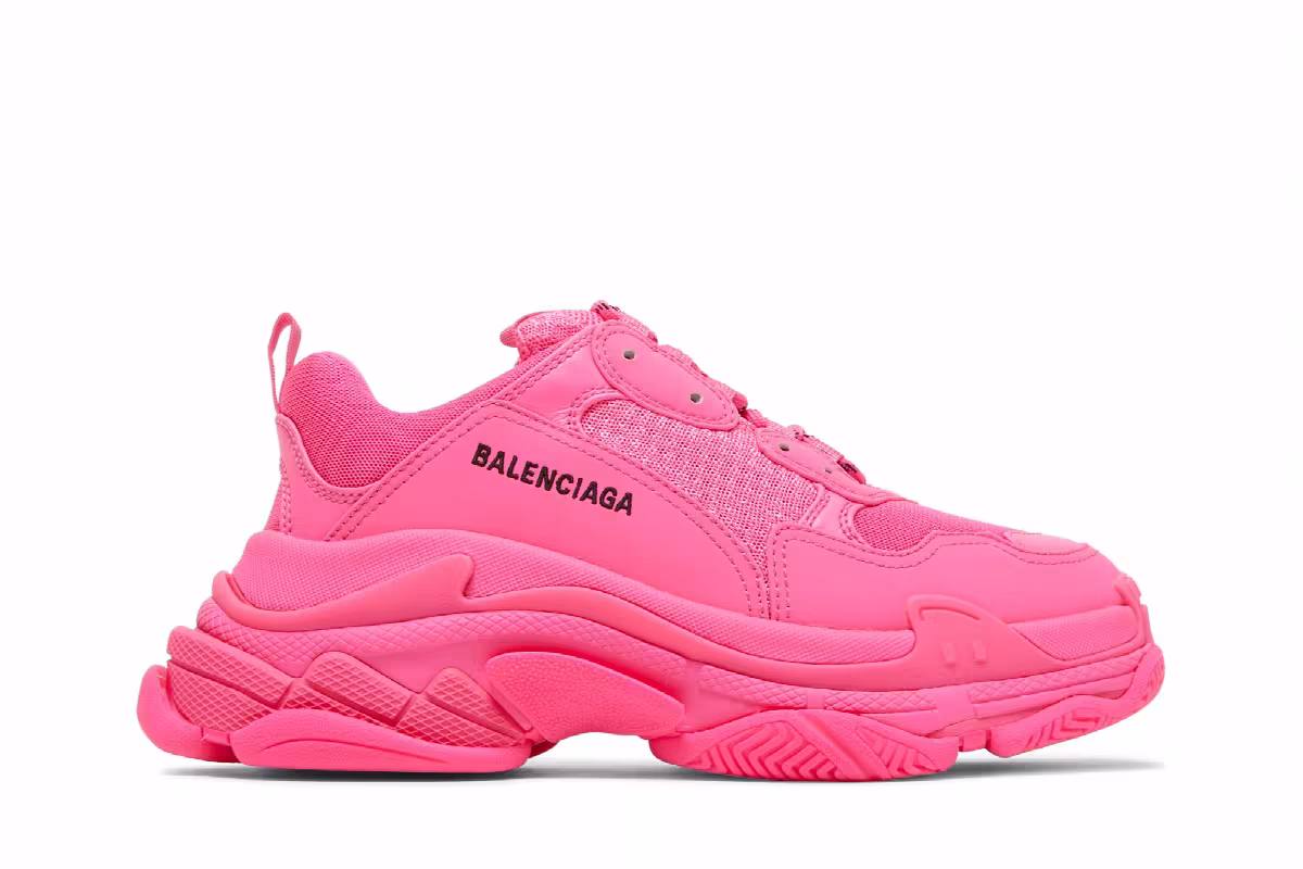 Balenciaga Women's Triple S Sneaker Fluo Pink, view 2