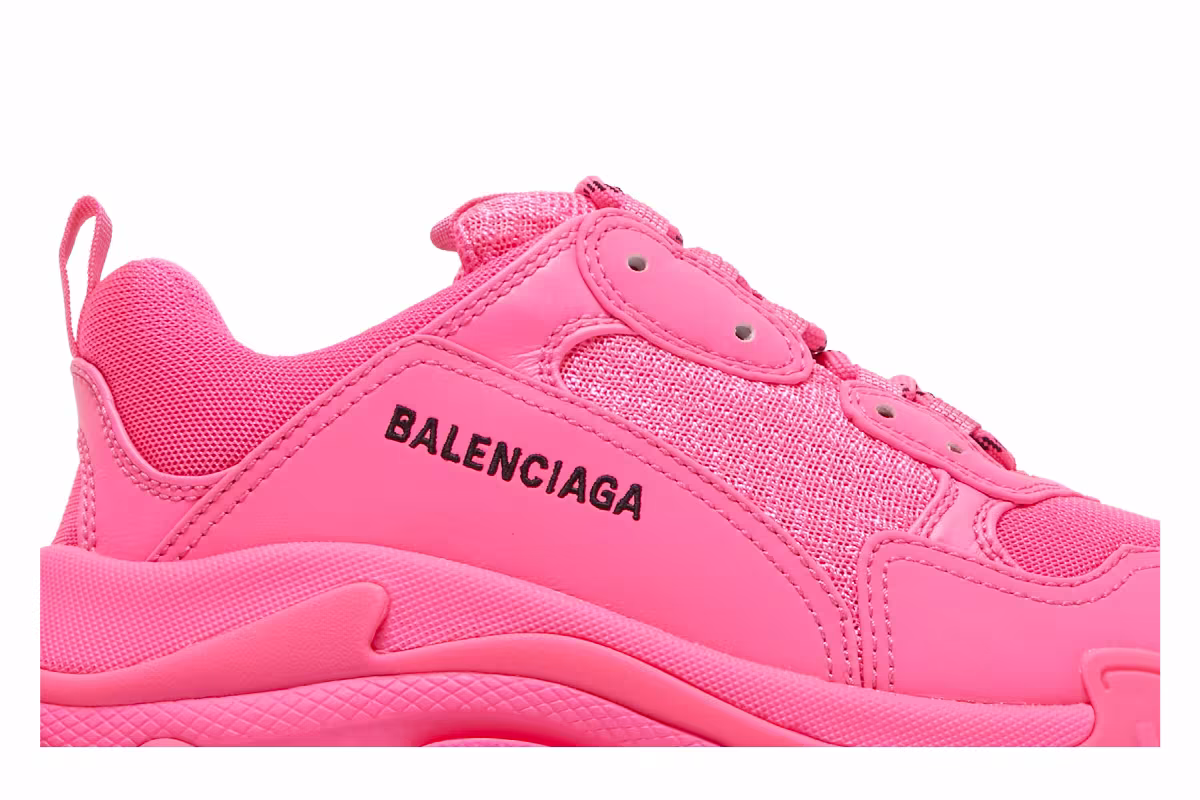 Balenciaga Women's Triple S Sneaker Fluo Pink, view 3