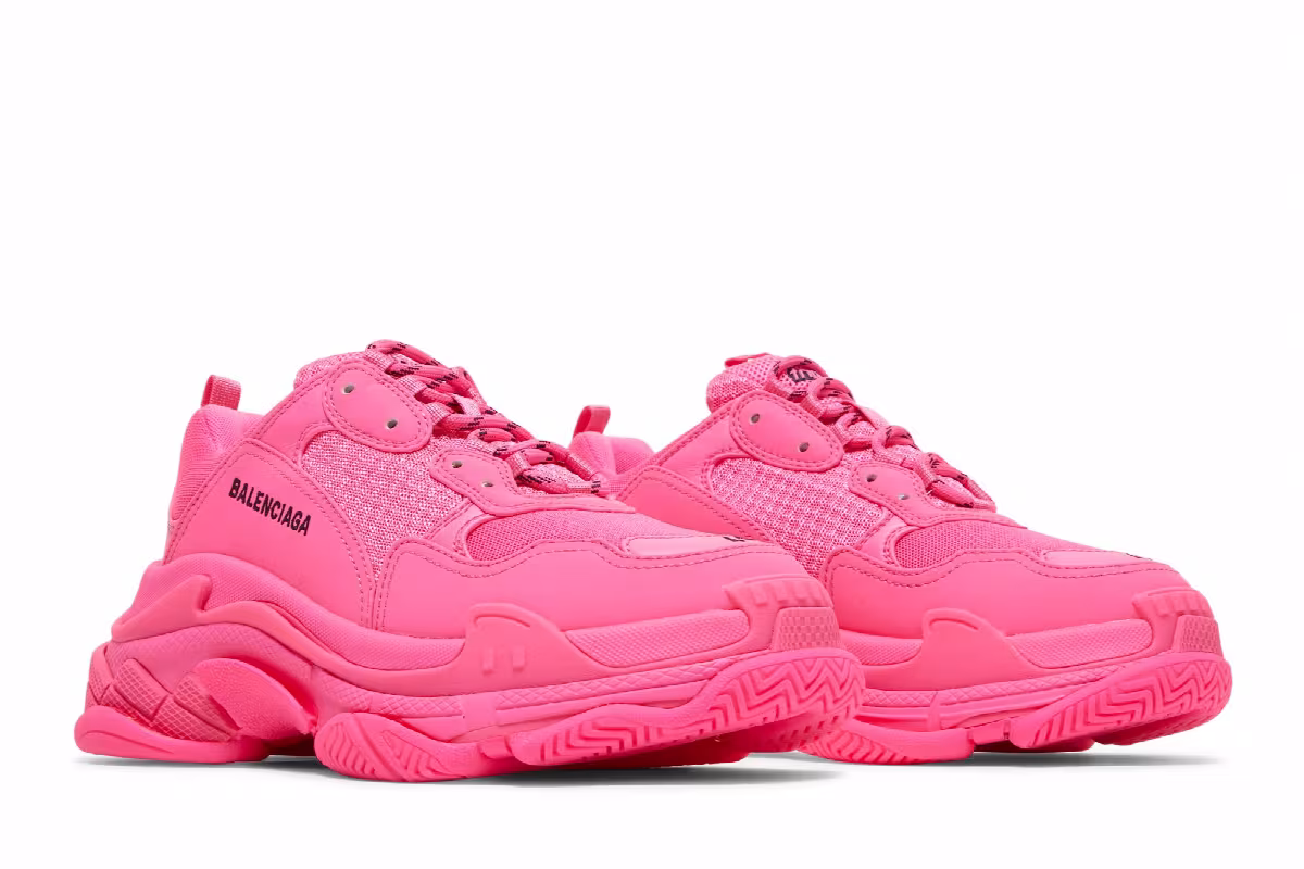 Balenciaga Women's Triple S Sneaker Fluo Pink, view 9