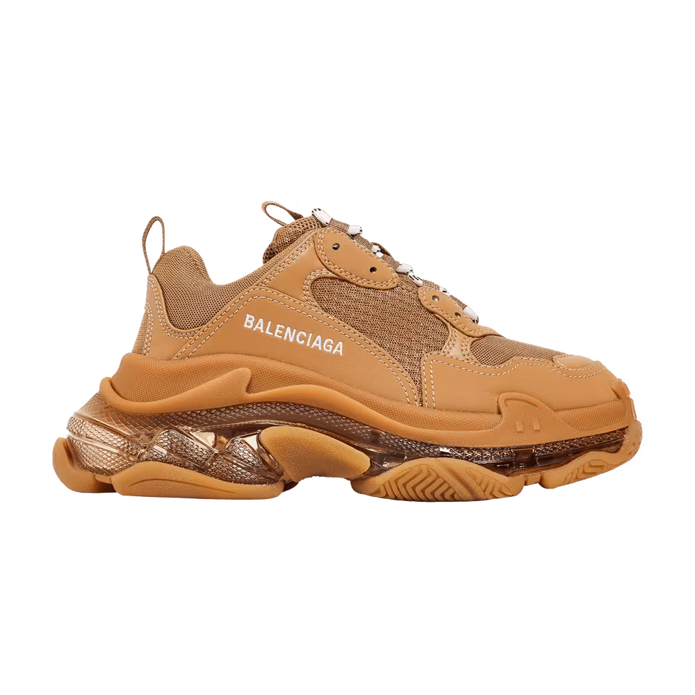 Balenciaga Women's Triple S Clear Sole - Light Camel