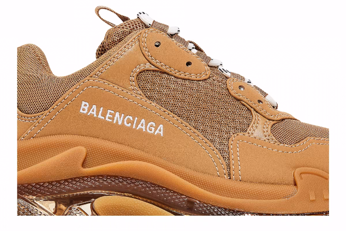 Balenciaga Women's Triple S Clear Sole - Light Camel, view 3