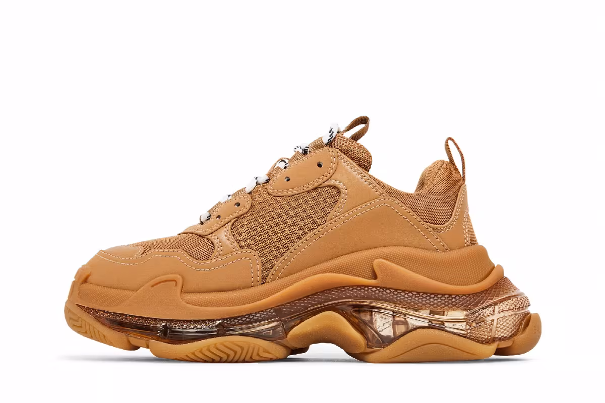 Balenciaga Women's Triple S Clear Sole - Light Camel, view 4