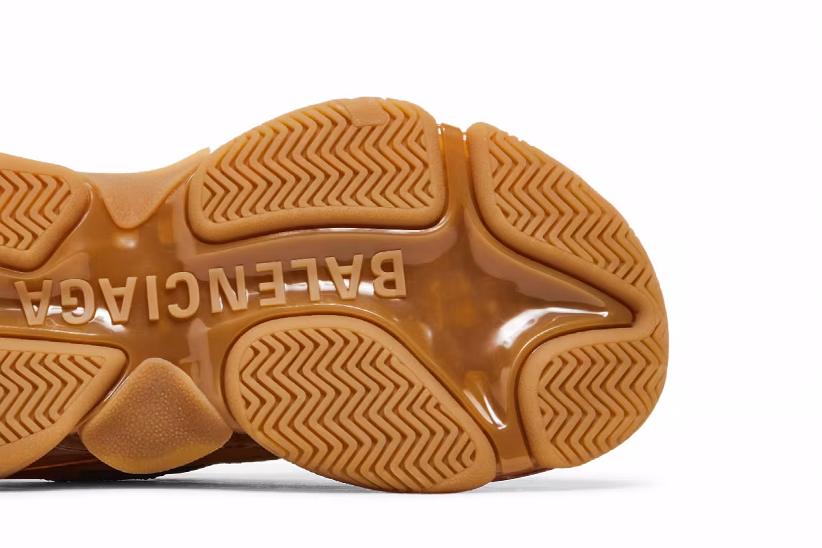 Balenciaga Women's Triple S Clear Sole - Light Camel, view 6