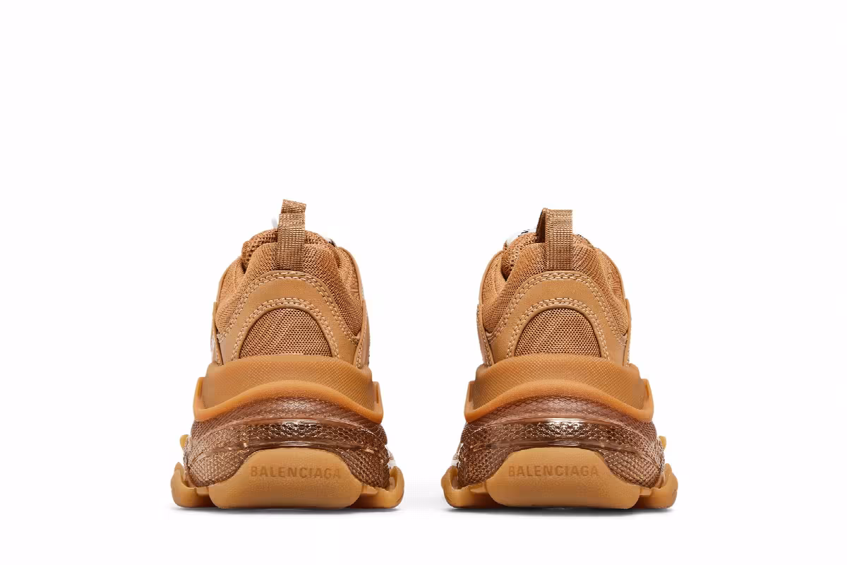 Balenciaga Women's Triple S Clear Sole - Light Camel, view 7