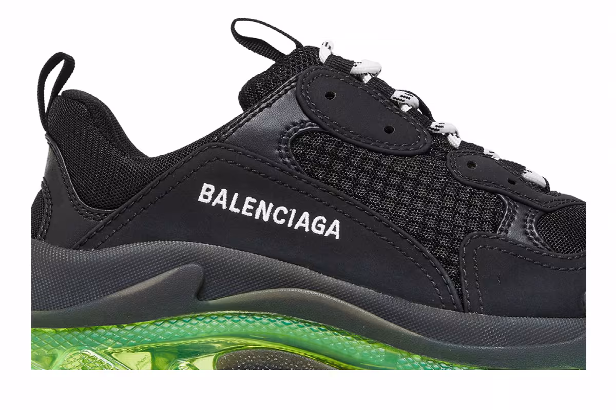 Balenciaga Women's Triple S Black Yellow Fluo, view 3