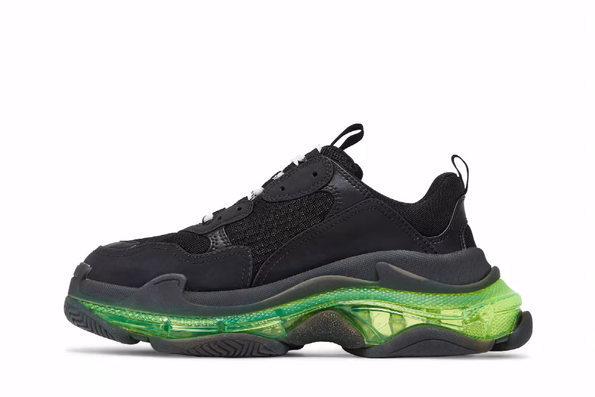 Balenciaga Women's Triple S Black Yellow Fluo, view 4