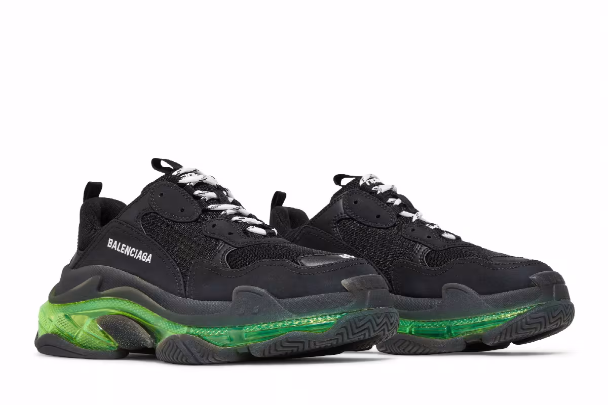 Balenciaga Women's Triple S Black Yellow Fluo, view 9
