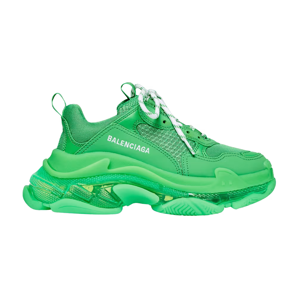 Balenciaga Women's Triple S Sneaker Clear Sole - Green