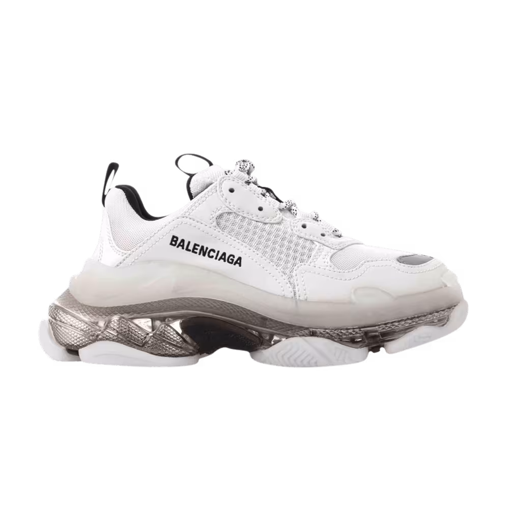 Balenciaga Women's Triple S Sneaker Clear Sole - White Grey