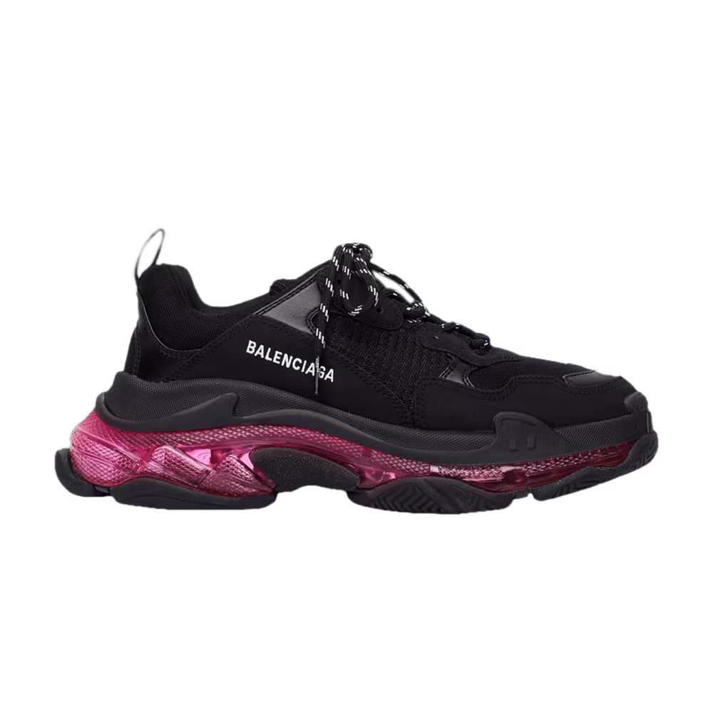 Balenciaga Women's Triple S Clear Sole - Black Pink Neon
