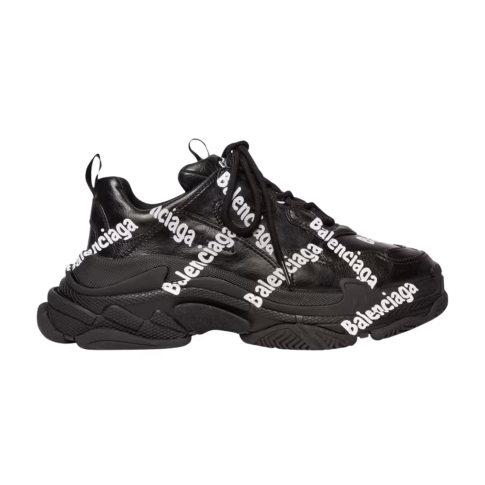Balenciaga Women's Triple S Logotype - Black
