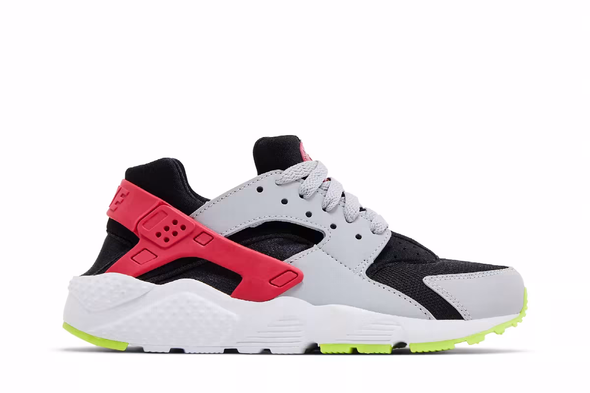 Nike Huarache Run GS Black Rush Pink Grey, view 2